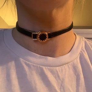 House of Harlow sunburst leather choker